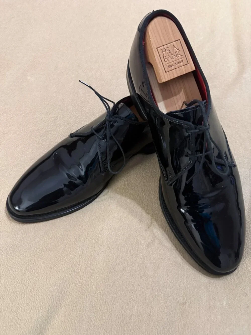 MENS BLACK PATENT LEATHER SHOES SIZE 12